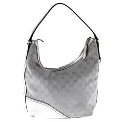 Pre Owned حقيبة غوتشي  New Britt جلد وكانفاس GG فضية