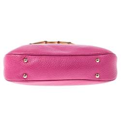 Pre Owned حقيبة غوت شي بامبو أنيتا جلد وردية