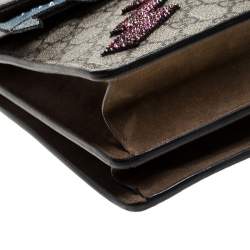 مملوكة مسبقًا Gucci Beige GG Supreme Canvas Medium Sequin/Crystal Embellished Dionysus Shoulder Bag