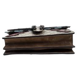 مملوكة مسبقًا Gucci Beige GG Supreme Canvas Medium Sequin/Crystal Embellished Dionysus Shoulder Bag