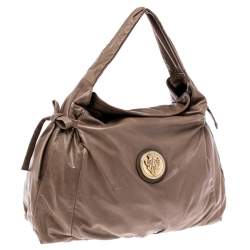 Pre Owned حقيبة غوتشي متوسطة هيستريا جلد بنيه