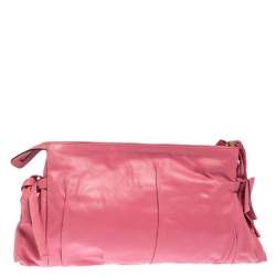 مملوكة مسبقًا Gucci Pink Leather Large Hysteria Clutch