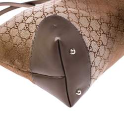 Pre Owned Gucci Beige/Bronze GG Canvas and Leather Medium Charms Embellished Heart Bit Tote