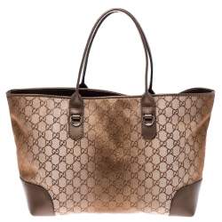 Pre Owned Gucci Beige/Bronze GG Canvas and Leather Medium Charms Embellished Heart Bit Tote