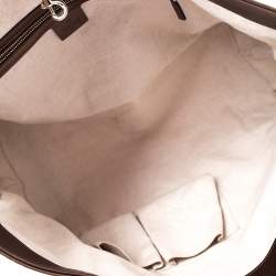 Pre Owned Gucci Beige/Bronze GG Canvas and Leather Medium Charms Embellished Heart Bit Tote