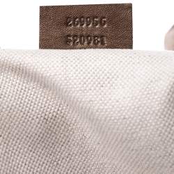 Pre Owned Gucci Beige/Bronze GG Canvas and Leather Medium Charms Embellished Heart Bit Tote