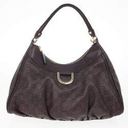مملوكة مسبقًا Gucci Brown Guccissima Leather D Ring Large Hobo Bag