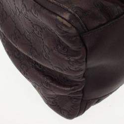 مملوكة مسبقًا Gucci Brown Guccissima Leather D Ring Large Hobo Bag