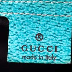 Pre Owned حقيبة غوتشي جاكي جلد وكانفاس GG  زرقاء / بيج