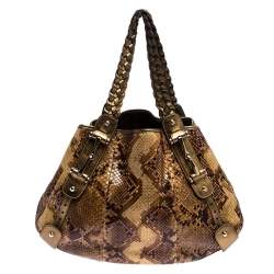 مملوكة مسبقًا حقيبة غوتشي بيلهام متوسطة كانفاس وجلد GG ذهبية/ بيج