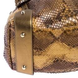 مملوكة مسبقًا حقيبة غوتشي بيلهام متوسطة كانفاس وجلد GG ذهبية/ بيج