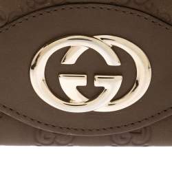  Gucci Olive Green Guccissima Leather Sukey Continental Wallet