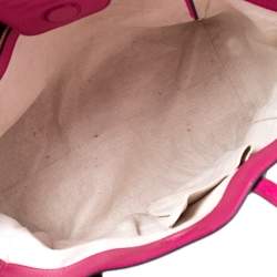 Pre Owned Gucci Magenta Leather Swing Small Tote