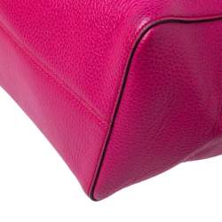Pre Owned Gucci Magenta Leather Swing Small Tote