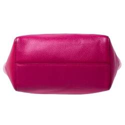 Pre Owned Gucci Magenta Leather Swing Small Tote