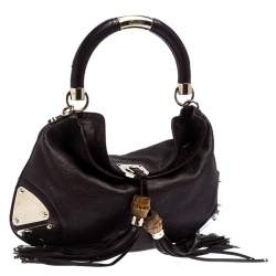 Pre Owned حقيبة غوتشي أندي صغيرة جلد غوتشيسيما بنية