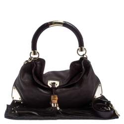 Pre Owned حقيبة غوتشي أندي صغيرة جلد غوتشيسيما بنية