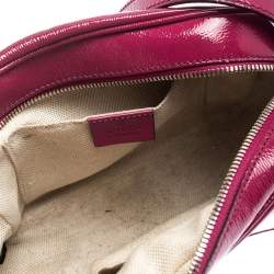 Pre Owned Gucci Magenta Patent Leather Small Soho Disco Shoulder Bag