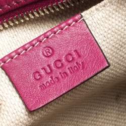 Pre Owned Gucci Magenta Patent Leather Small Soho Disco Shoulder Bag