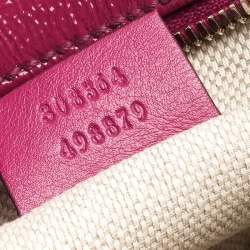 Pre Owned Gucci Magenta Patent Leather Small Soho Disco Shoulder Bag