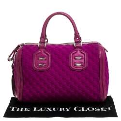 مملوكة مسبقًا حقيبة غوتشي Techno Tag Bowler نيوبرين GG أرجوانية