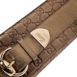 Gucci Gold Guccissima Leather Buckle Continental Wallet
