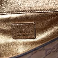 Gucci Gold Guccissima Leather Buckle Continental Wallet
