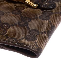 Gucci Beige/Brown GG Crystal Canvas Jackie Compact Wallet