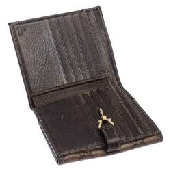 Gucci Beige/Brown GG Crystal Canvas Jackie Compact Wallet
