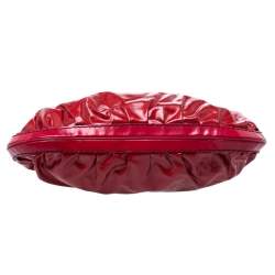 Pre Owned حقيبة غوتشي كوين متوسطة جلد وكانفاس مقوي حمراء