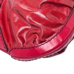 Pre Owned حقيبة غوتشي كوين متوسطة جلد وكانفاس مقوي حمراء