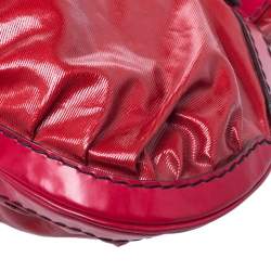 Pre Owned حقيبة غوتشي كوين متوسطة جلد وكانفاس مقوي حمراء