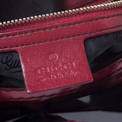 Pre Owned حقيبة غوتشي كوين متوسطة جلد وكانفاس مقوي حمراء