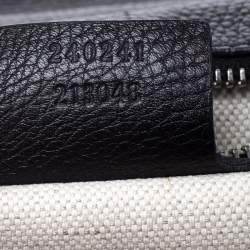 Pre Owned Gucci Black Leather Large New Bamboo Tassel Top Handle Bag