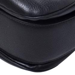 Pre Owned Gucci Black Leather Large New Bamboo Tassel Top Handle Bag