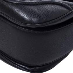 Pre Owned Gucci Black Leather Large New Bamboo Tassel Top Handle Bag