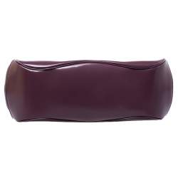 Pre Owned Gucci Purple Patent Leather Lady Lock Bamboo Large Top Handle Bag