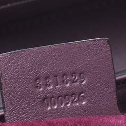 Pre Owned Gucci Purple Patent Leather Lady Lock Bamboo Large Top Handle Bag