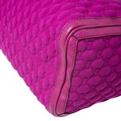 مملوكة مسبقًا Gucci Magenta GG Neoprene and Leather Medium Techno Tag Boston Bag