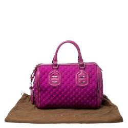 مملوكة مسبقًا Gucci Magenta GG Neoprene and Leather Medium Techno Tag Boston Bag