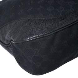 مملوكة مسبقًا Gucci Black GG Canvas and Leather Charlotte Hobo