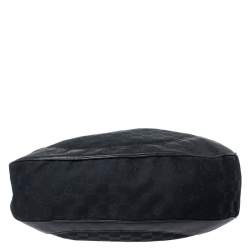 مملوكة مسبقًا Gucci Black GG Canvas and Leather Charlotte Hobo