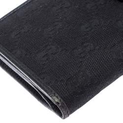 مملوكة مسبقًا Gucci Black GG Canvas Abbey D Ring Continental Wallet