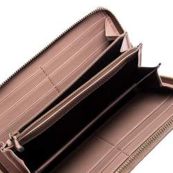 Gucci Beige Micro Guccissima Patent Leather Zip Around Wallet