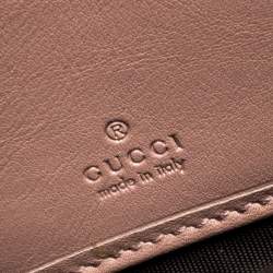 Gucci Beige Micro Guccissima Patent Leather Zip Around Wallet