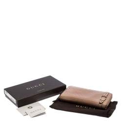 Gucci Beige Micro Guccissima Patent Leather Zip Around Wallet
