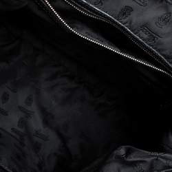 مملوكة مسبقًا Gucci Black/Grey Diamante Canvas Horsebit Flap Shoulder Bag