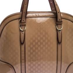 مملوكة مسبقًا Gucci Beige Micro Guccissima Patent Leather Nice Satchel