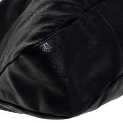 Pre Owned حقيبة يد غوتشي بامبو معدن مخططة صفراء جلد سوداء