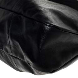 Pre Owned حقيبة يد غوتشي بامبو معدن مخططة صفراء جلد سوداء